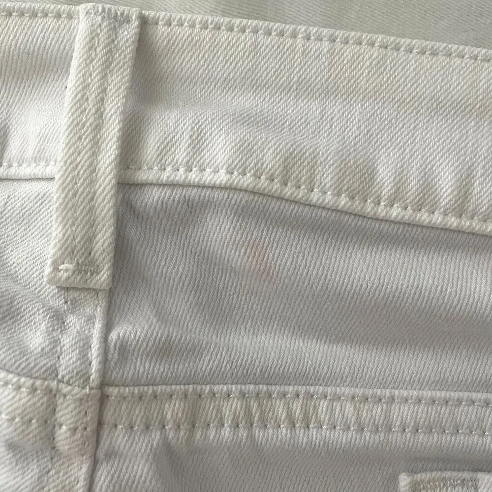 Boston Proper Women's White Mid Rise Stretch Bootcut Denim Jeans Size 14